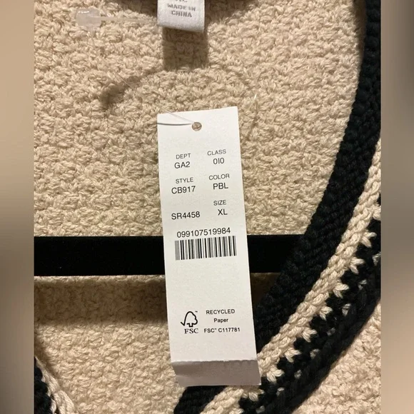 J.Crew NWT Cream And Black Lady Jacket Cardigan Woman Size X-Large Old Money - Picture 8 of 15